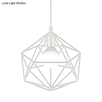 Minimalist geometric metal pendant light black & white living room