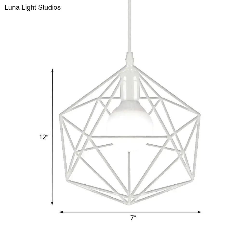 Minimalist geometric metal pendant light black & white living room