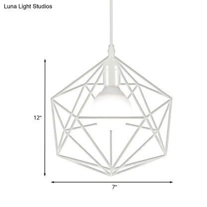 Minimalist geometric metal pendant light black & white living room