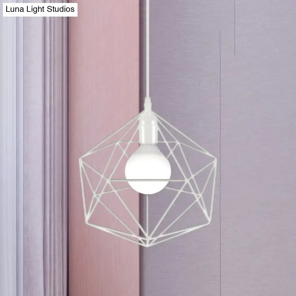 Minimalist geometric metal pendant light black & white living room