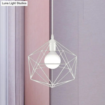 Minimalist geometric metal pendant light black & white living room