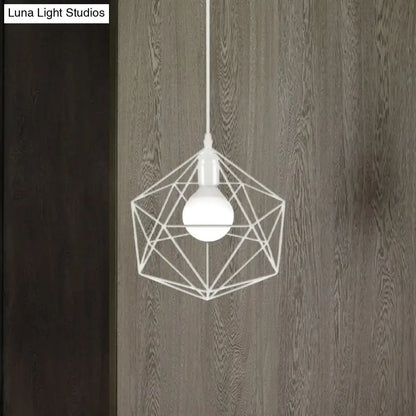 Minimalist geometric metal pendant light black & white living room