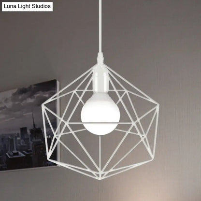 Minimalist geometric metal pendant light black & white living room