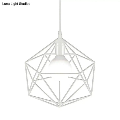 Minimalist geometric metal pendant light black & white living room