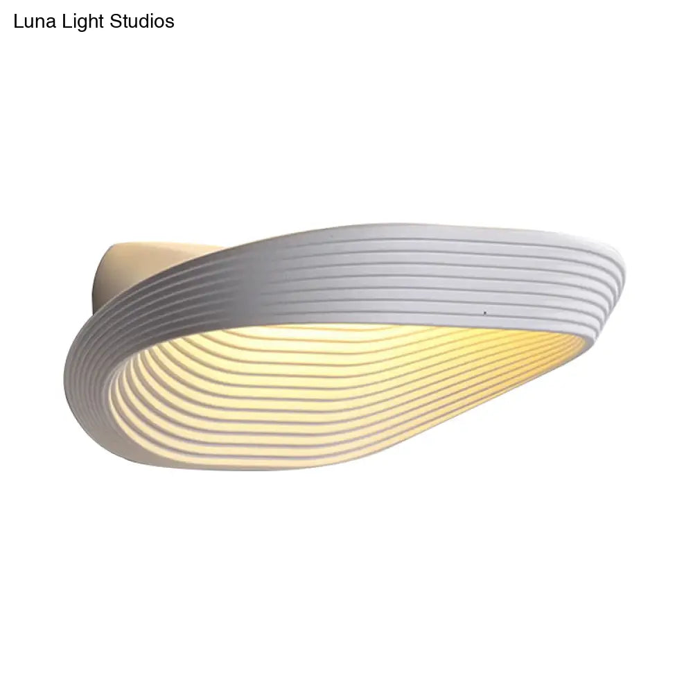 DecorBites™ Minimalist Geometric Wall Sconce with LED Warm/White Light in White/Black Metal