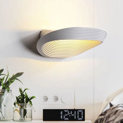DecorBites™ Minimalist Geometric Wall Sconce with LED Warm/White Light in White/Black Metal