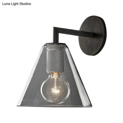DecorBites™ Minimalist Glass Cone Wall Sconce, 1/2 Lights, Black/Brass, Bedside Lighting