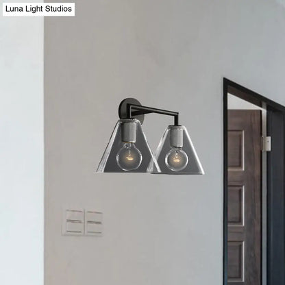 DecorBites™ Minimalist Glass Cone Wall Sconce, 1/2 Lights, Black/Brass, Bedside Lighting