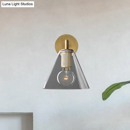 DecorBites™ Minimalist Glass Cone Wall Sconce, 1/2 Lights, Black/Brass, Bedside Lighting