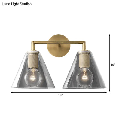 DecorBites™ Minimalist Glass Cone Wall Sconce, 1/2 Lights, Black/Brass, Bedside Lighting