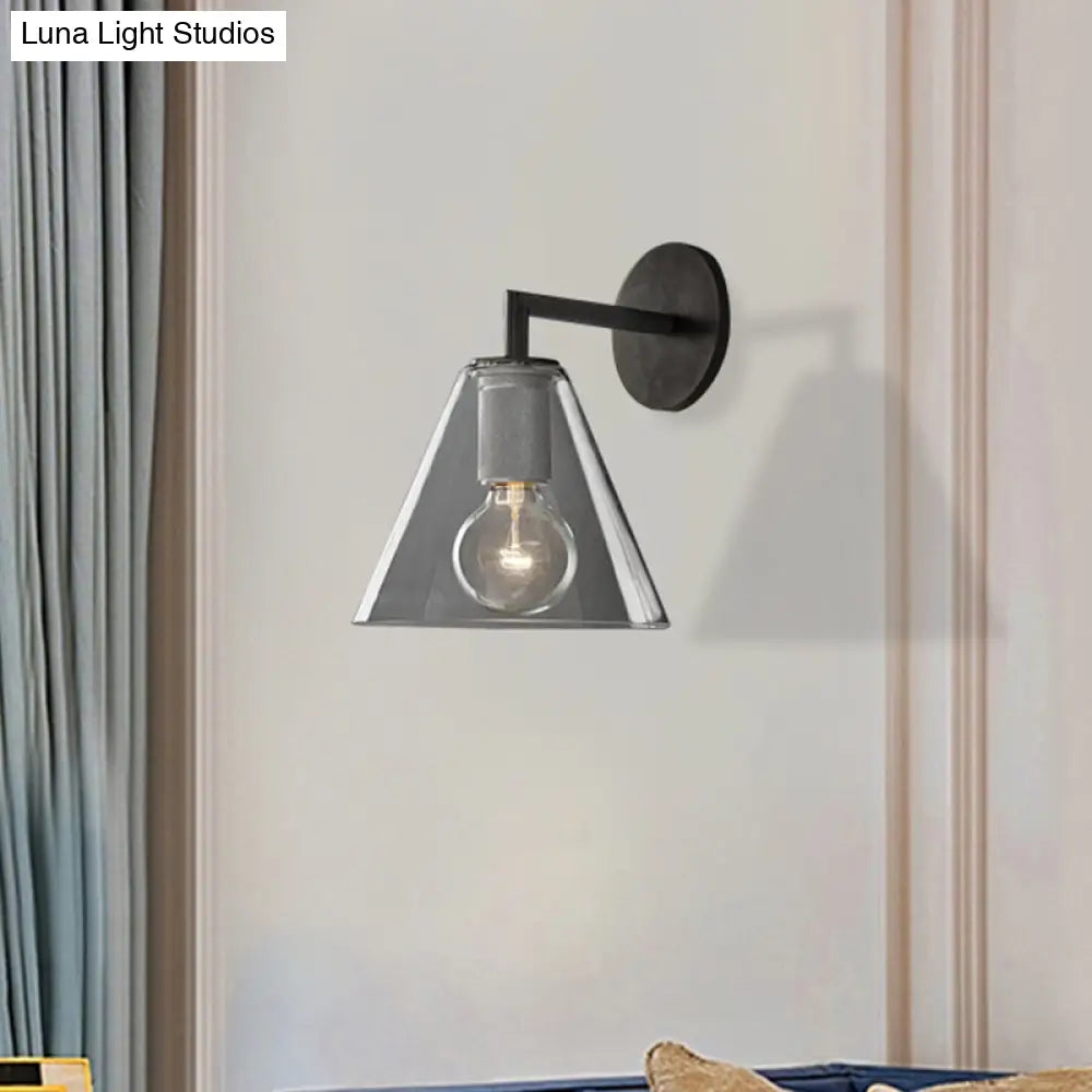 DecorBites™ Minimalist Glass Cone Wall Sconce, 1/2 Lights, Black/Brass, Bedside Lighting