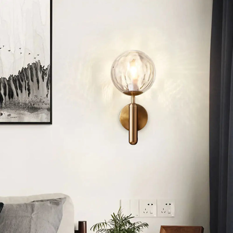 DecorBites™ Minimalist Glass Globe Wall Mount Light Fixture for Bedroom Wall Lighting
