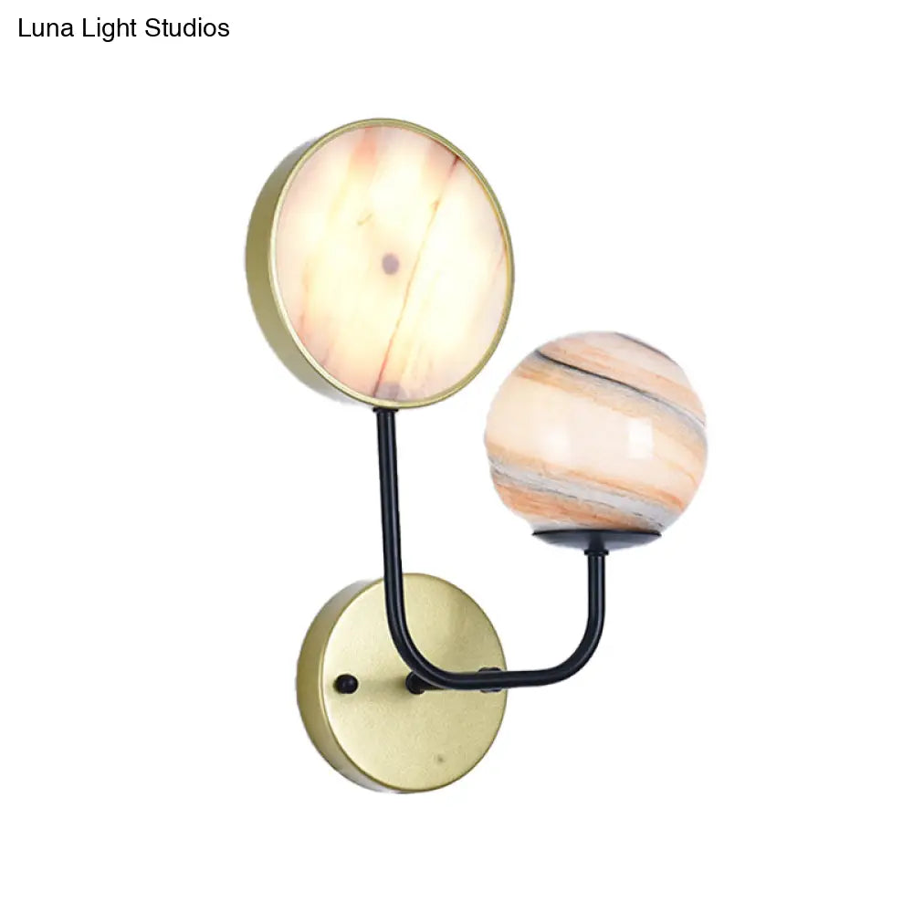 DecorBites™ Minimalist Glass Sconce Light with Gold Accents - 2 Lights, Wall Mount, Bedside Lamp