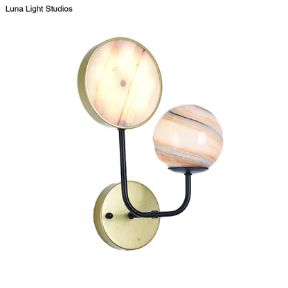DecorBites™ Minimalist Glass Sconce Light with Gold Accents - 2 Lights, Wall Mount, Bedside Lamp