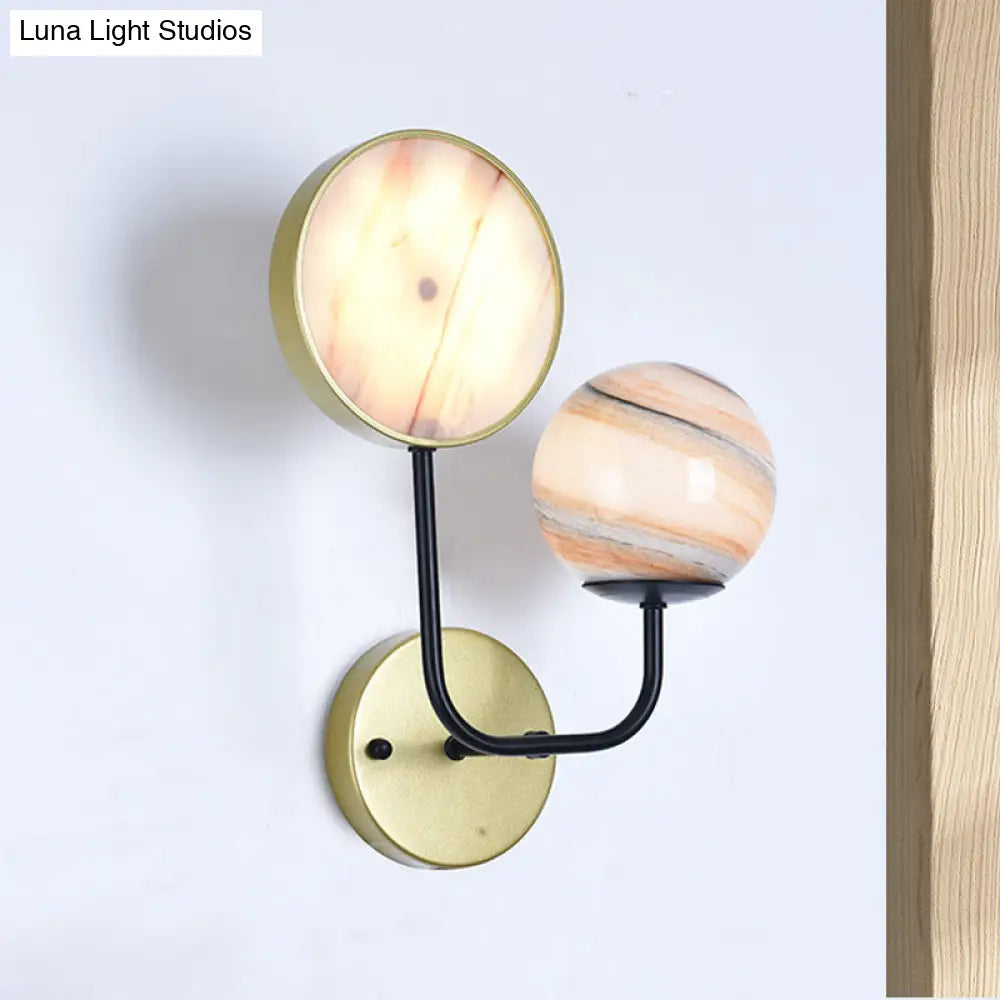 DecorBites™ Minimalist Glass Sconce Light with Gold Accents - 2 Lights, Wall Mount, Bedside Lamp