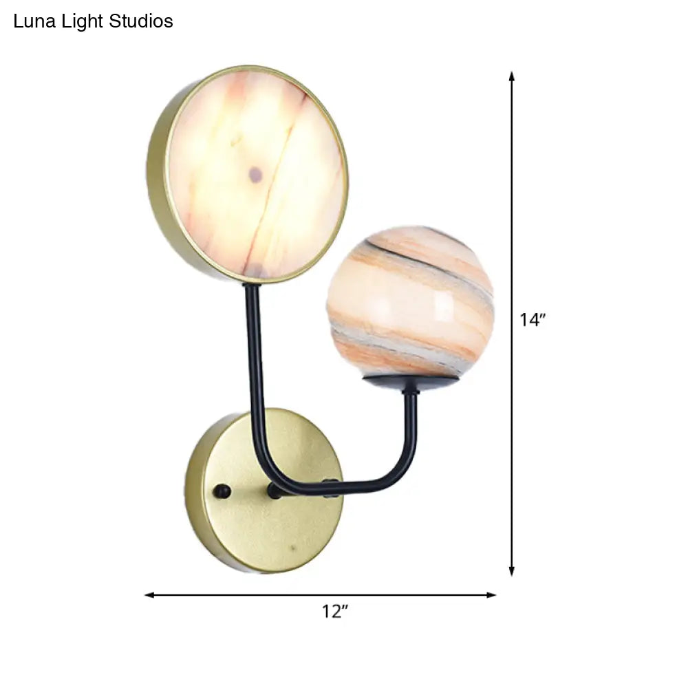 DecorBites™ Minimalist Glass Sconce Light with Gold Accents - 2 Lights, Wall Mount, Bedside Lamp