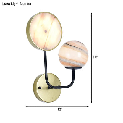 DecorBites™ Minimalist Glass Sconce Light with Gold Accents - 2 Lights, Wall Mount, Bedside Lamp