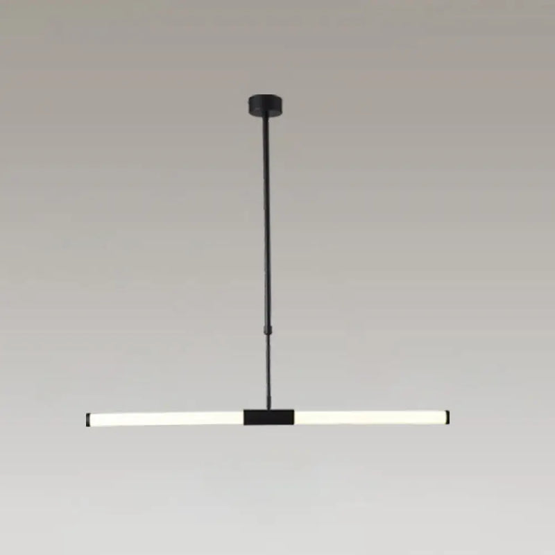 DecorBites™ Minimalist Glass Tube Pendant Lamp with Frosted White Shade and Black LED for Offices