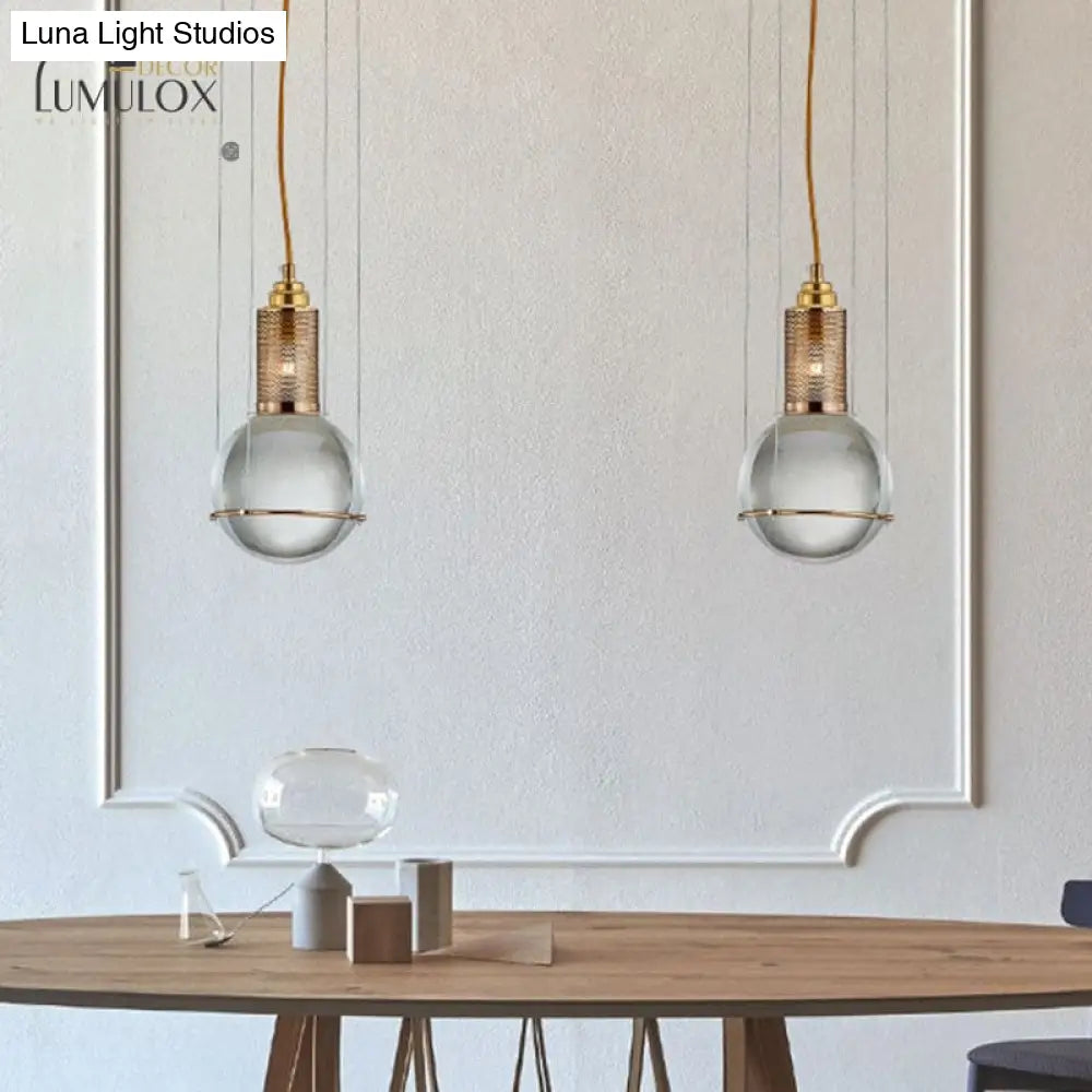 DecorBites™ Minimalist Globe Crystal Shade Living Room Hanging Lamp