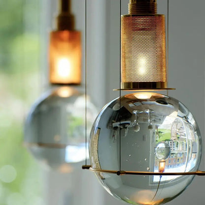 DecorBites™ Minimalist Globe Crystal Shade Living Room Hanging Lamp
