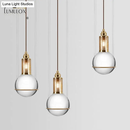 DecorBites™ Minimalist Globe Crystal Shade Living Room Hanging Lamp