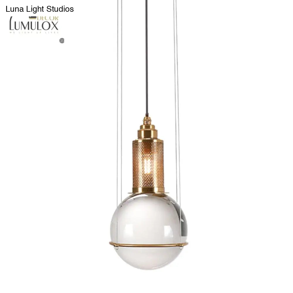 DecorBites™ Minimalist Globe Crystal Shade Living Room Hanging Lamp