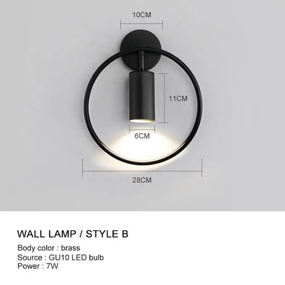 Minimalist gold adjustable angle wall light bedroom sconce
