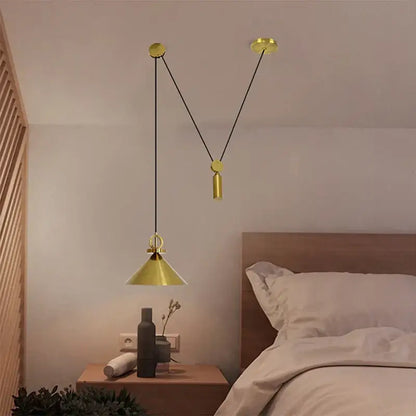 Minimalist gold adjustable linear pendant lights dining room