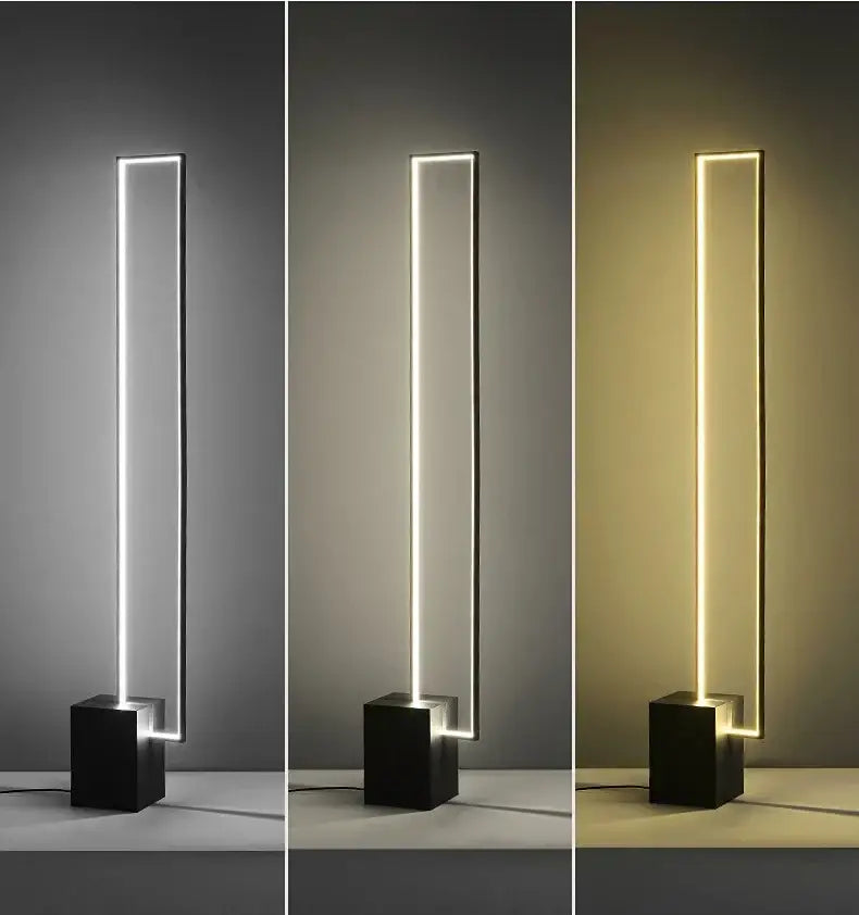 Minimalist gold and black geometric led floor lamp living room light
