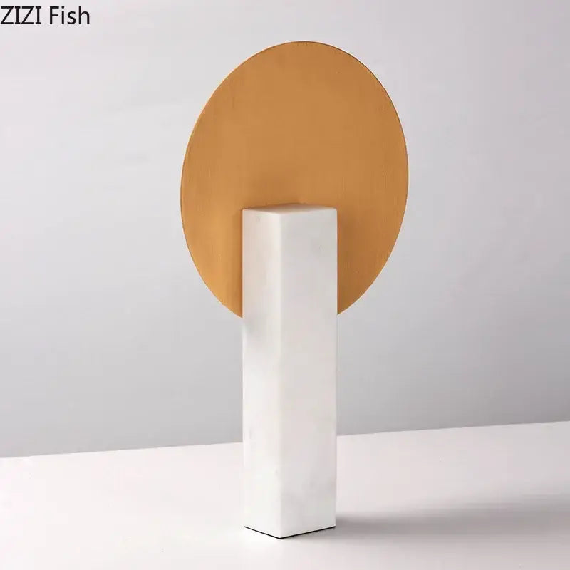 Minimalist gold and white marble base desk decoration living room