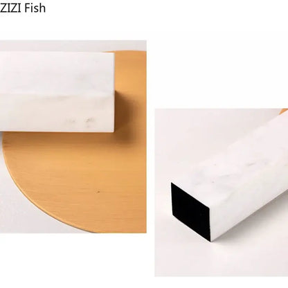 Minimalist gold and white marble base desk decoration living room