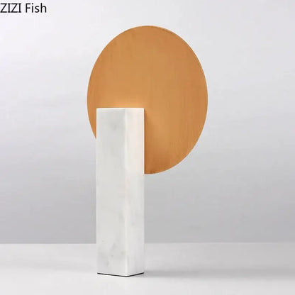 Minimalist gold and white marble base desk decoration living room