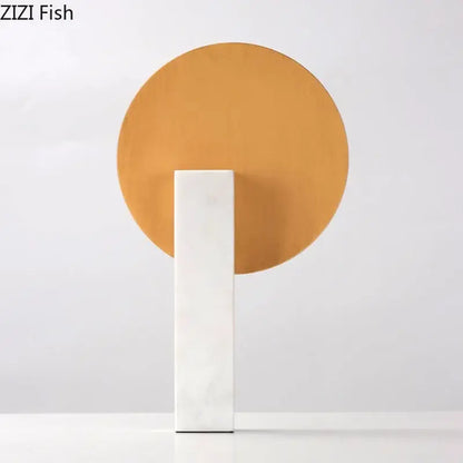 Minimalist gold and white marble base desk decoration living room