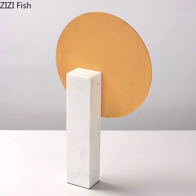 Minimalist gold and white marble base desk decoration living room