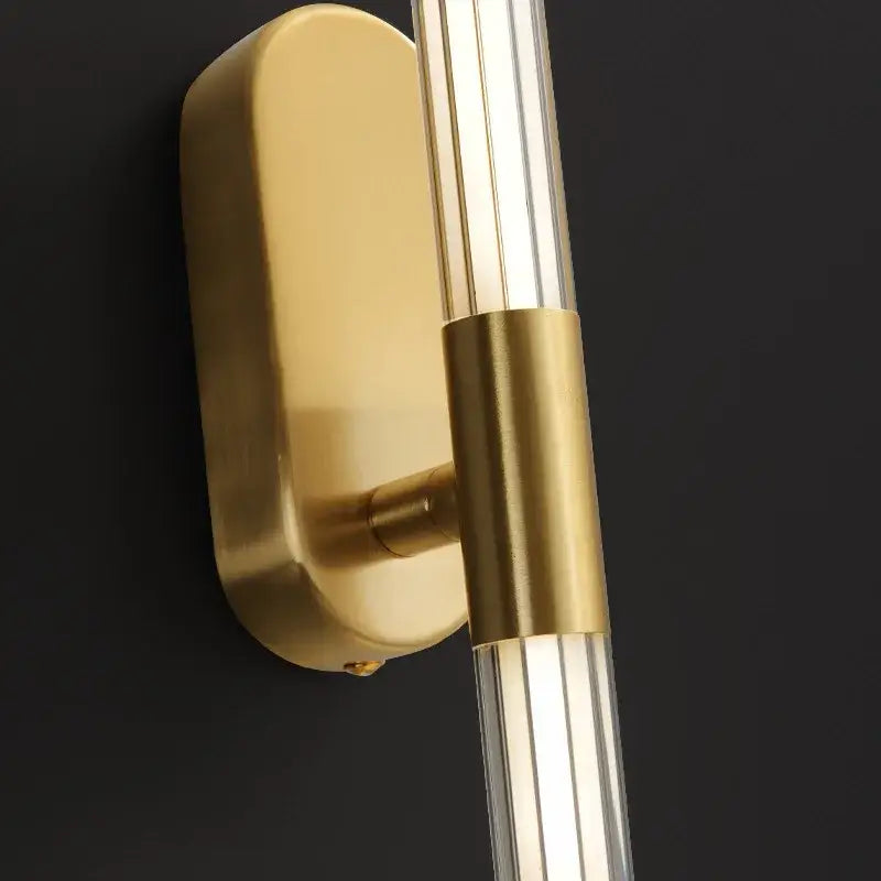 Minimalist gold & black acrylic line led wall lights bedroom