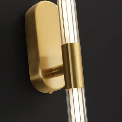 Minimalist gold & black acrylic line led wall lights bedroom