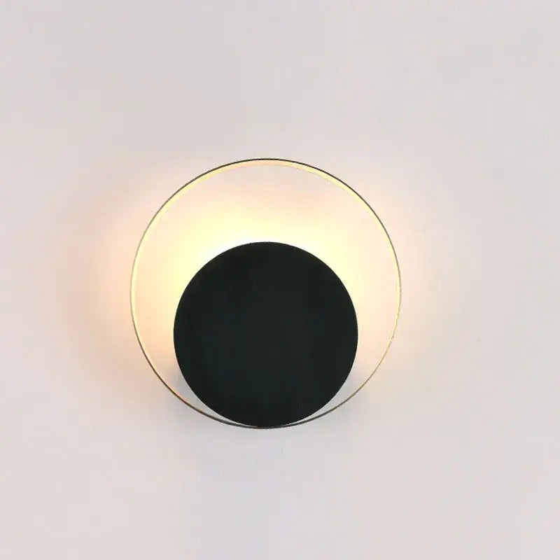 Minimalist gold & black led wall lamp for living room