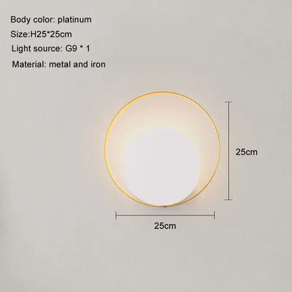 Minimalist gold & black led wall lamp for living room