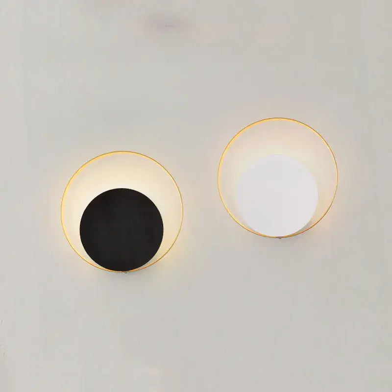 Minimalist gold & black led wall lamp for living room