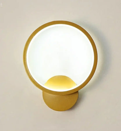 Minimalist gold circular led wall lights for bedroom living room