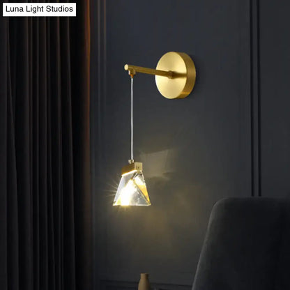 Minimalist gold clear crystal wall lamp bedroom 220v-240v light