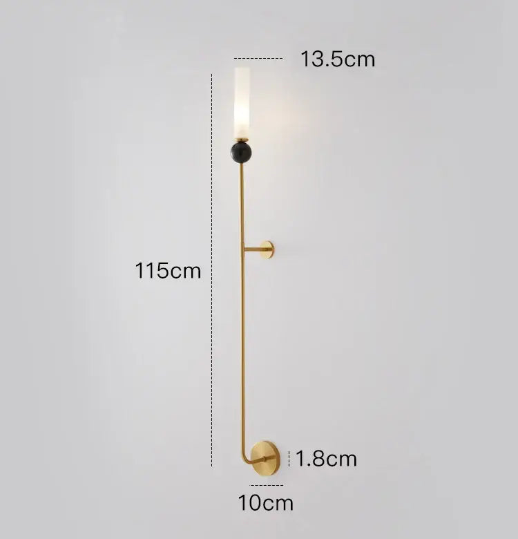 Minimalist gold copper wine corridor wall lamp bedroom sconce