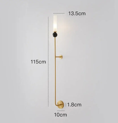 Minimalist gold copper wine corridor wall lamp bedroom sconce