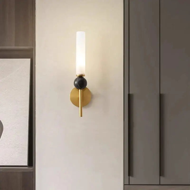 Minimalist gold copper wine corridor wall lamp bedroom sconce
