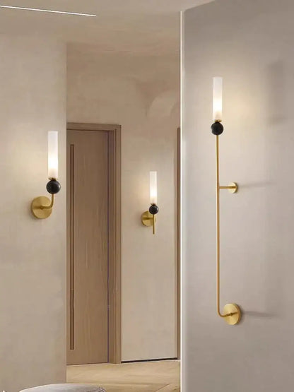 Minimalist gold copper wine corridor wall lamp bedroom sconce