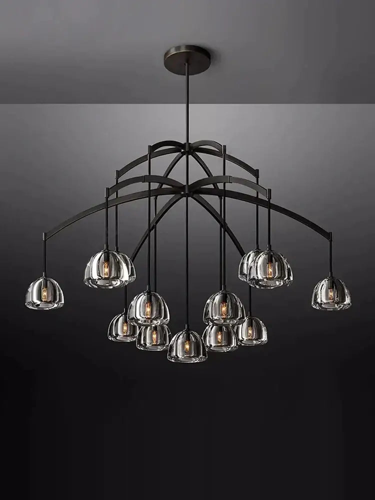 Minimalist gold crystal chandelier lighting for dining room