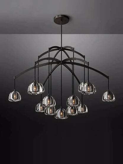 Minimalist gold crystal chandelier lighting for dining room