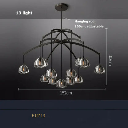 Minimalist gold crystal chandelier lighting for dining room