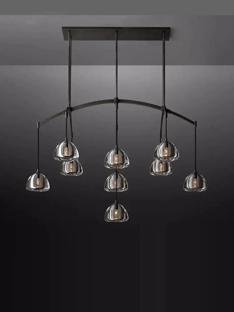 Minimalist gold crystal chandelier lighting for dining room