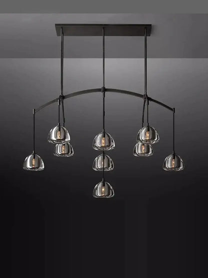 Minimalist gold crystal chandelier lighting for dining room